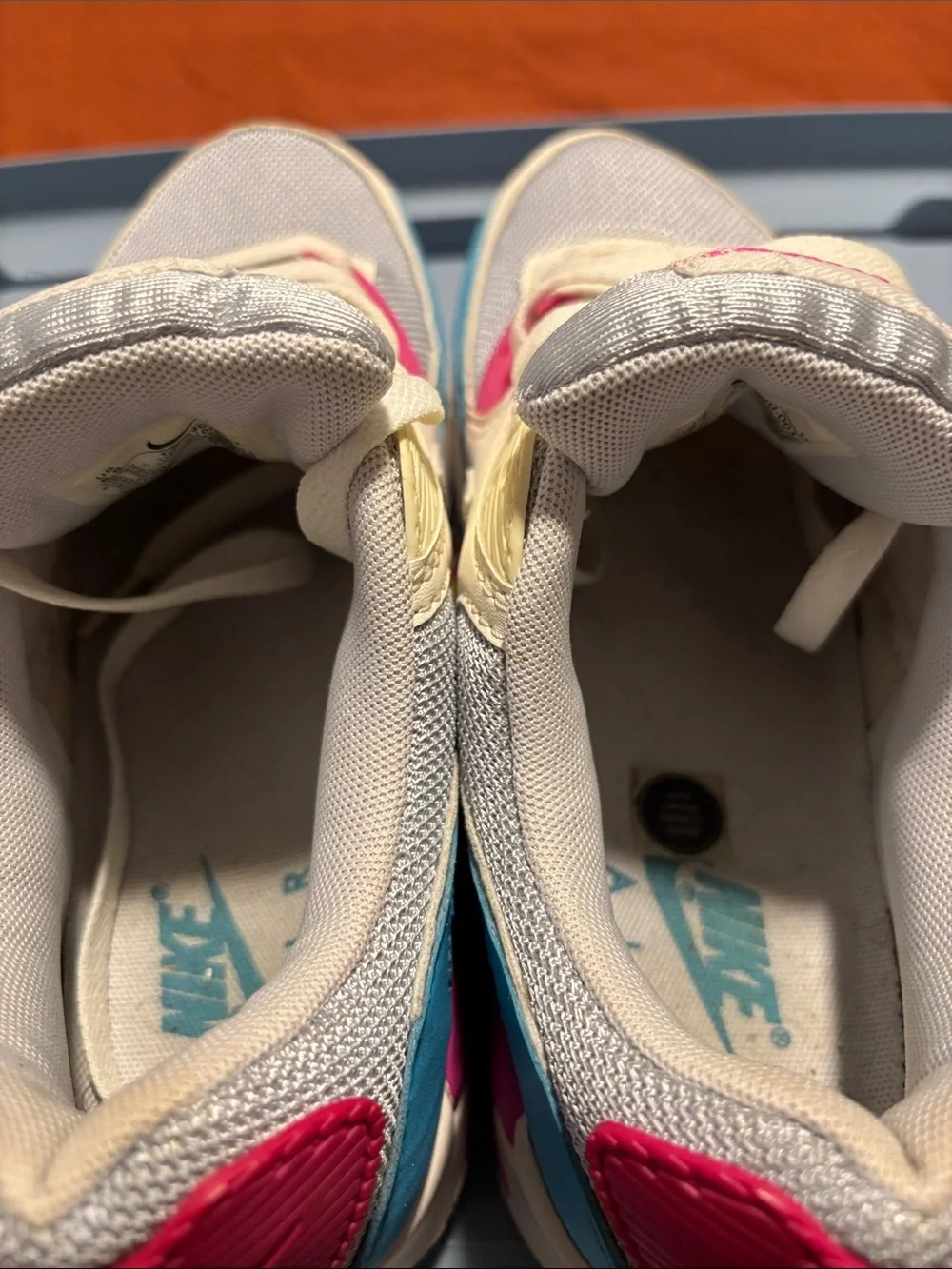 Nike Air Max Sneakers in Cream, Pink & Blue Classic